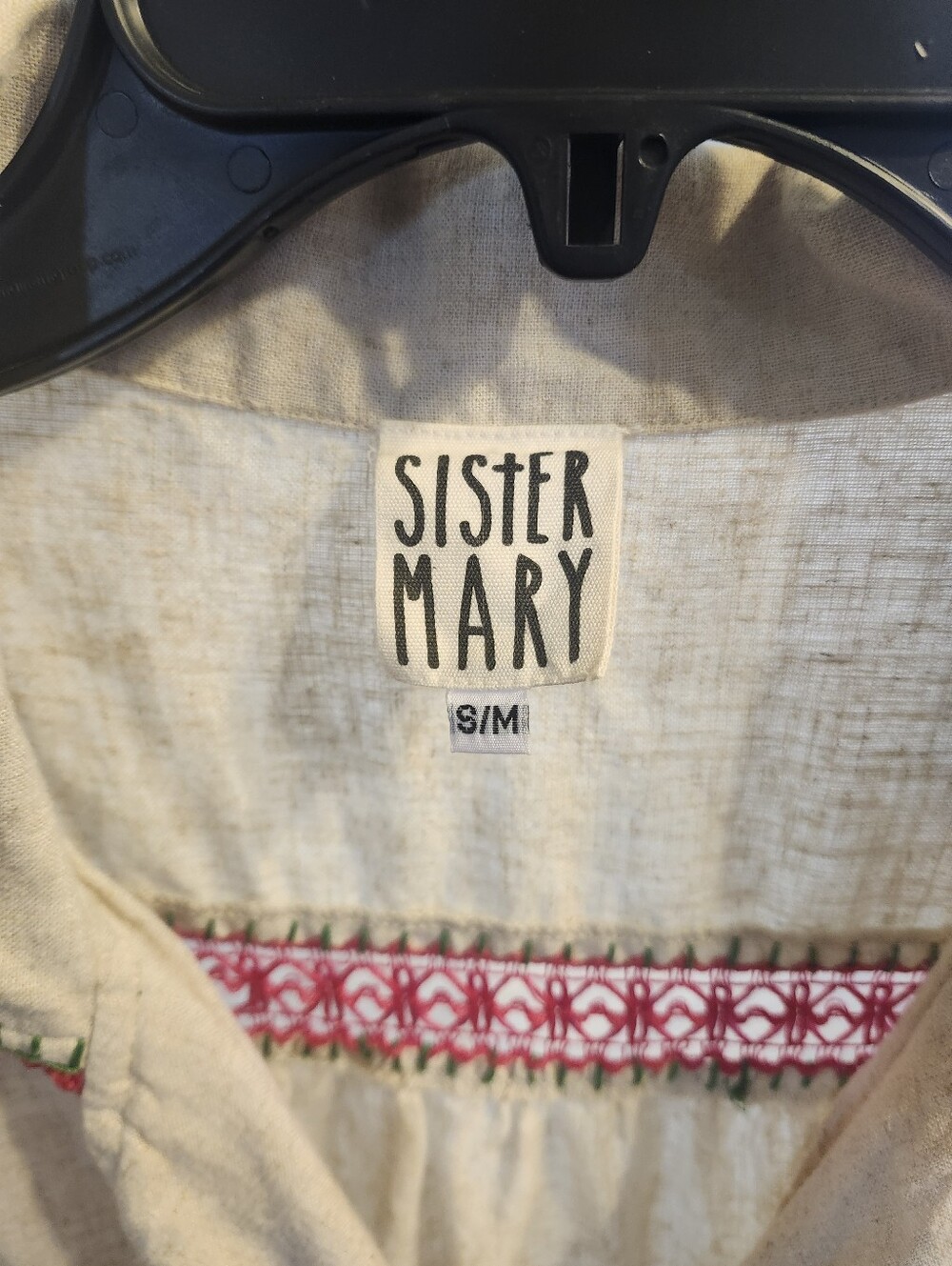 Sister Mary Linen Embroidered Cactus Button Down - Picture 3 of 5